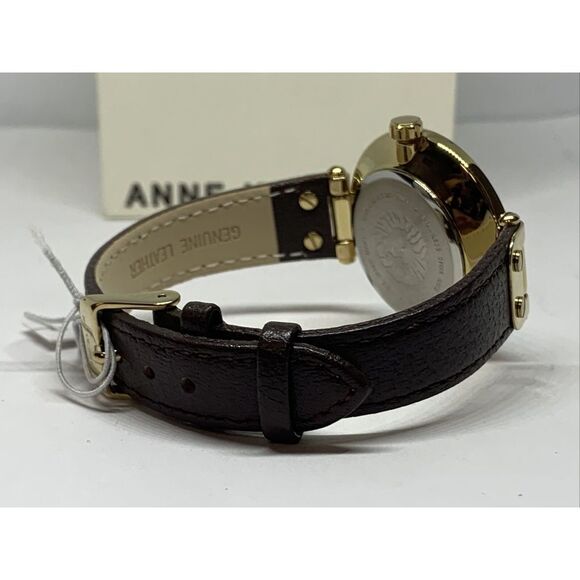 Anne Klein 10/9168 Women's Black Leather Band Analog Dial Quartz Watch WAT169 - Picture 9 of 12